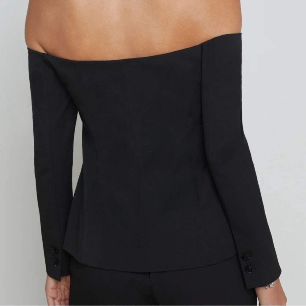 NWT L'AGENCE Off Shoulder Structured Button Up Blazer Top - Picture 16 of 16